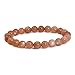 Natural A Grade Orange Sunstone Gemstone 8mm Round Beads Stretch Bracelet 7 Inch Unisex