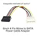 SaiTech IT 2 Pack 4 Pin Molex to SATA Power Cable Adapter - 6 Inches