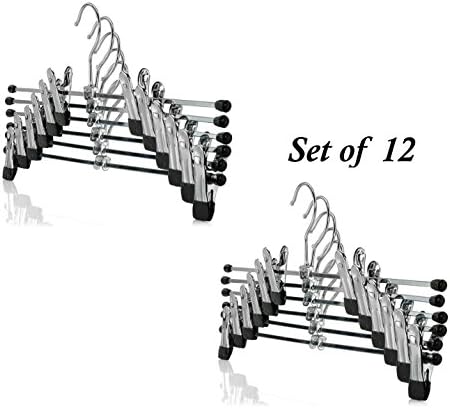 Chrome Metal Pants Hangers with 2-Adjustable (12)