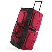 Pacific Coast Signature 30" Large Rolling Duffel Bag, Red