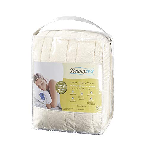 image for Beautyrest - Plush Heated Throw Blanket -Secure Comfort Technology-Ove