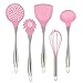 5pcs Silicone Cooking Utensils Set, Beasea BPA Free Kitchen Utensils Kit for Nonstick Heat-Resistant Cookware, Spoon, Egg Whisk,Pasta Server, Ladle, Skimmer, Turner