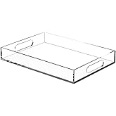 Acrylic Organizer Tray with Handles - Bed Table, Lucite Organizer for Bench, Coffee Table, Countertop, Kitchen, Bathroom, Living Room, Powder Room