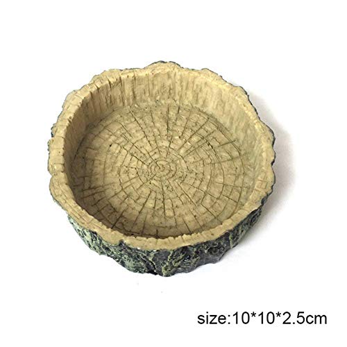 AROYEL Reptile Bowl Food Water Dish Bearded Dragon Gecko Meal Worm Feeder, Resin Feeding Food Water Dish Dispenser Snack Holder for Tortoise Spider Lizard - Thumbnail 7