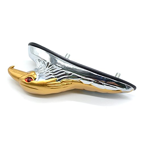 Universal Eagle Head Ornament Statue Motorcycle Bike Front Fender Mudguard for ATV Dirt Bike Frames & Fittings Car Bonnet (Gold)