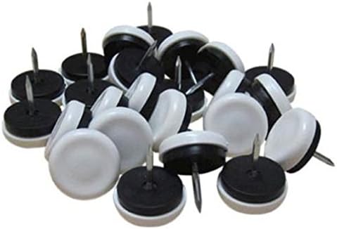 24x Felt Bottom Nail On Chair Slide Glides Protect Floor Pads Round 1"