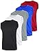 Liberty Imports Pack of 5 Men's Stretch Cool Dry Muscle Tank Tops Athletic Crewneck Sleeveless Workout Shirts