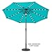 C-Hopetree 9 ft Outdoor Patio Market Table Umbrella with Solar LED Lights and Tilt, Aqua Blue