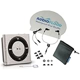 AudioFlood Waterproof Apple iPod Shuffle with True Short Cord Headphones - Silver