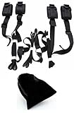 Medical Bondage Bed Restraint System With Fabric Bag (Black) | Adjustable Under the Bed, Bondage Restraints With Cuffs For Ankles And Wrists | Fits Almost Any Size Mattress