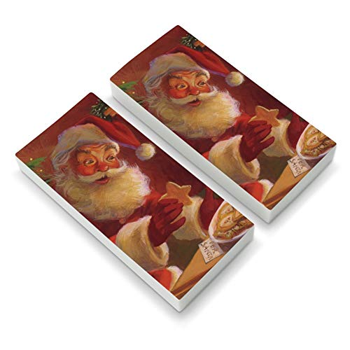 Christmas Holiday Santa Milk and Cookies Eraser Set of 2