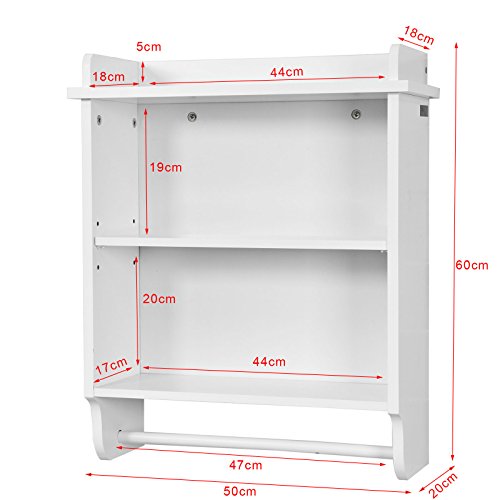 Haotian Wall Shelves,Wall rack,Wall Cabinets ,Wall-Mounted Cabinets ,Storage Racks, Hanging Entryway Shelf,Storage Shelf ,and Coat Rack Wall Shelf with Hooks (FRG239-W)
