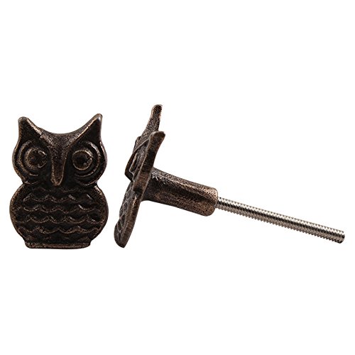 Set Of 10 Handmade Owl Metal Antique Dresser Drawer Knobs Pull
