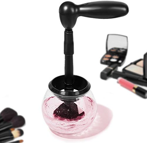 Makeup Brush Cleaner and Dryer Machine Spinner 360 Rotation In Seconds Portable Electronic Automatic Makeup Brush Cleaners with 8 Rubber Holders for All Size