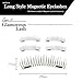Aliceva Long Dual Magnetic Eyelashes with Premium Metal Eyelash Tweezers - 26mm False Eyelash Extension Set for a Natural Look - Magnetic Eyelashes (4 Pieces) Magnet Dot Case