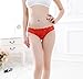 G.romtic Open Back Lace Panty Floral Lace Lingerie Underwear for Women One Size 24.4-30.7inch (Red)