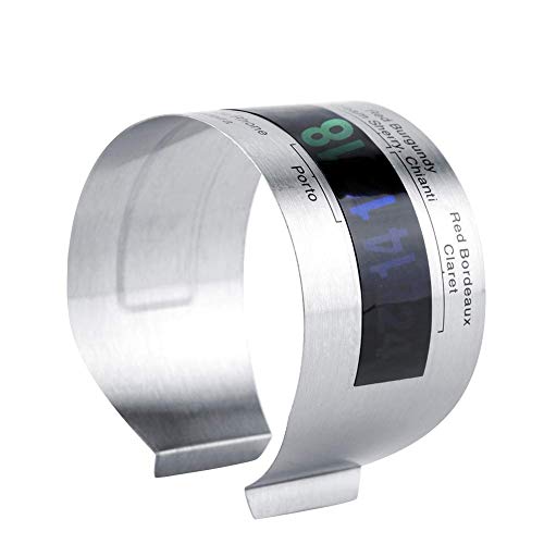 Bracelet en Acier Inoxydable Température du vin Thermomètre Bouteille Température de la bière Bracelet Capteur 4~24℃