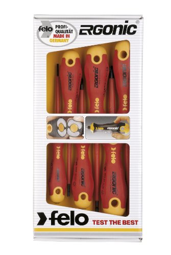 Felo 07157 53169 Ergonic Insulated Slotted and Phillips Screwdrivers, Set of 6