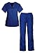 G Med Unisex Scrub Set V-Neck Top and Pant 2 PC Set(Menset-MED,DBL-M) Navy