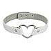 Girls Love Heart Choker PU Leather Collar Punk Heart Goth Fans Chain Necklace (White)