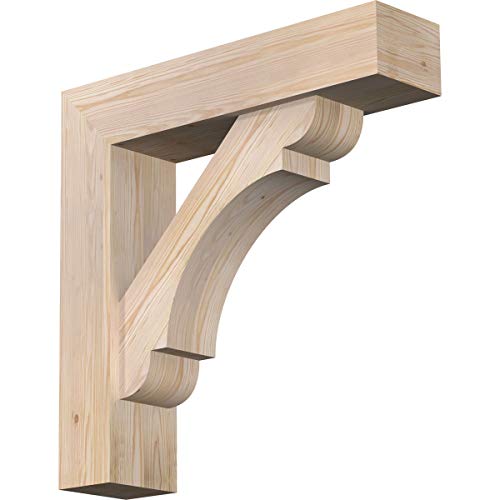 Ekena Millwork BKT0806X32X32OLY05SDF Olympic Block Smooth Bracket w/Offset Brac…