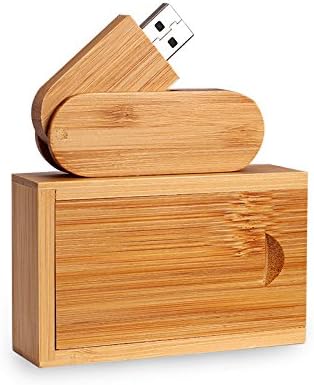 Yaxiny Wood 2.0/3.0 USB Flash Drive USB Disk Memory Stick with Wooden Box (3.0/8GB, Carbonized bamboo wood)