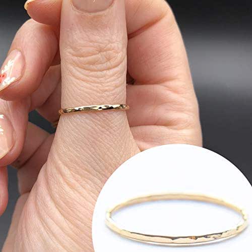Large Thumb Ring Individual Stacking Ring 14k Gold Filled, Dainty Little Plain Band