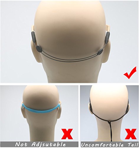 Adjustable no Tail Eyeglasses and Sunglasses Holder Strap Cord, glasses String Holder Chain Necklace, Glasses Cord Lanyard, Eyeglass Retainer (Black) - Thumbnail 2