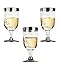 Hard Plastic Clear Wine Glasses With Silver Rim And Silver Base. 7 Ounce Capacity, Set of 24 Disposable Glass Drinkware.