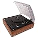 Toshiba TY-LP30T Vinyl Record Player Turntable: 7.7” 3-Speed Bluetooth Turntables - Stereo Speakers, Encoder (Wood)