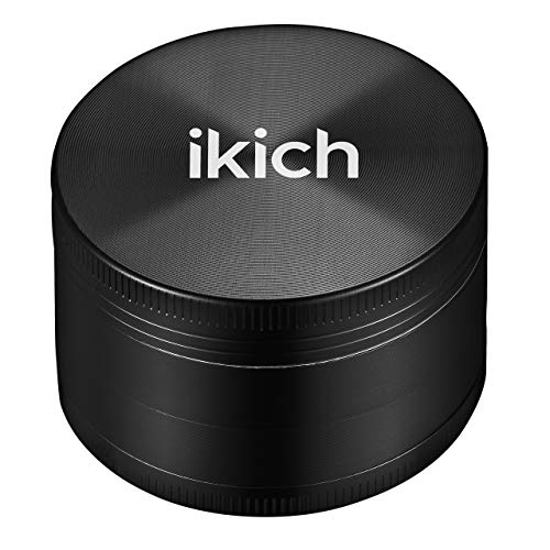 IKICH Spice Herb Grinder, 4 Piece 2" Grinder with Pollen Scraper, 4-in-1 Premium Zinc Alloy Spice Herb Grinder with Razor-sharp Teeth and Pollen Catcher