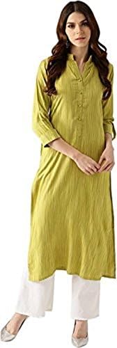 Designer Kurta Kurti Indian Women Bollywood Ethnic Pakistani Kurtis Dress Tunics Cotton Tops Blouse Style Long Silk (L)