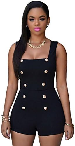 WELCOMEUNI Women Double Button Zipper Back Elegant Bodycon Jumpsuit Short Pants Overalls Rompers Mini Sashes Playsuit