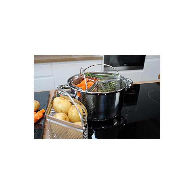 Family Saucepan Triple Pan Divider Separator Set Saves Cooking Space