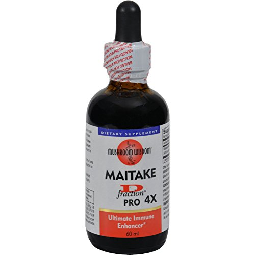 Mushroom Wisdom Maitake D-fraction Pro 4X - Ultimate Immune Enhancer - Alcohol free - 60 ml (Pack of 2)