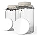 KombuJars Kombucha Jars 1 Gallon Glass Wide Mouth 128oz (2 pack) Brewing Fermenting Fermentation Storage Bottles Container, With Plastic Lids, Cloth Cover, and Bands (2)