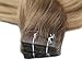 Full Shine Tape in Hair Extensions Human Hair 18 Inch Tape in Human Hair Extensions Color 6 Chestnut Brown Fading to 27 and 60 Platinum Blonde Seamless Skin Weft Tape Hair 50 Gram 20 Pcs