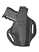 New Barsony Black Leather Concealment Pancake Holster for Compact 9mm 40 45 Pistols
