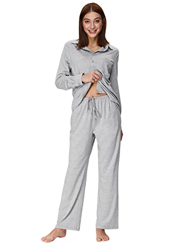 Women s comfort sleepwear notch collar long sleeve paja…