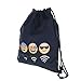 Halilu Nylon Drawstring Backpack Bag Emoji for Teens Grils Pull String Backpack Sackpack
