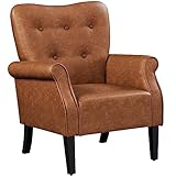 Yaheetech Modern Armchair, Mid Century PU Leather