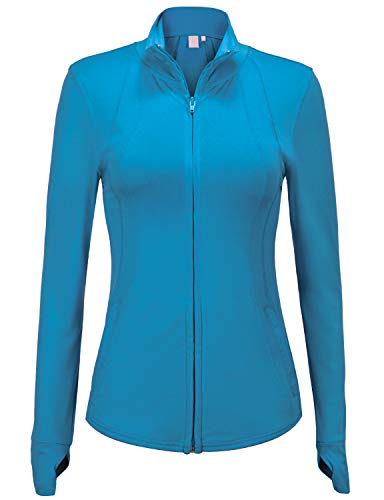 Regna X Women's Full Zip Up Running Performance Plus Size Track Jacket Blue XL
