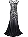 PrettyGuide Women 's 1920s Black Sequin Gatsby Maxi Long Evening Prom Dress