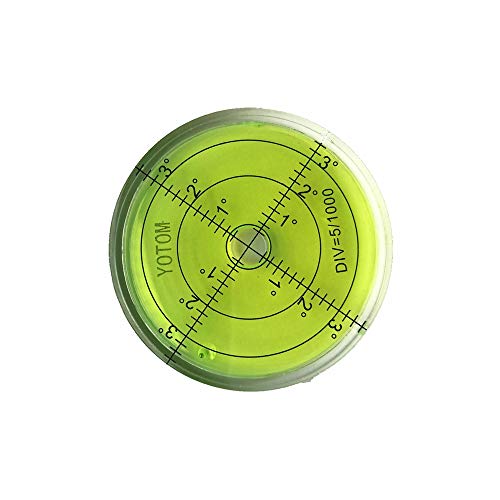 Bubble Level Measuring Tools -Bubble Spirit Level, 66x10mm Circular Bullseye Level Inclinometers, Fluorescent Yellow
