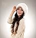 Women's Rex Rabbit Fur Peaked Caps Hats Multicolor (White)