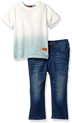 7 For All Mankind Baby Boys' 2 Piece Two-Tone Tee and Jean Set