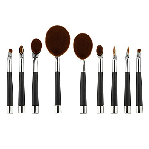 Ace 9pcs Makeup Brushes Set Oval Golf Toothbrush Powder Foundation