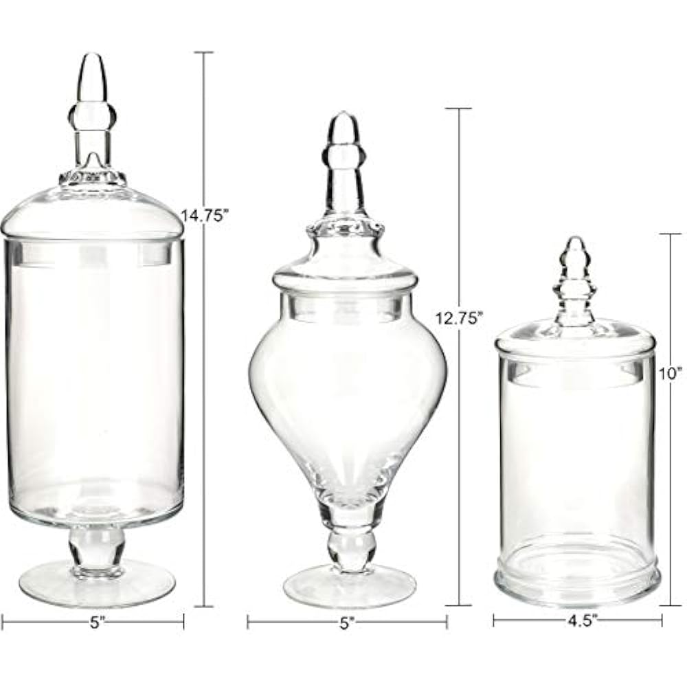 Decorative Jars Decor Glass Apothecary (Clear, Medium ...