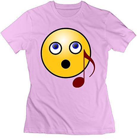 Erjran Devil Smiley Faces Women's Comfortable Short Sleeve T Shirt Color Pink Size XL