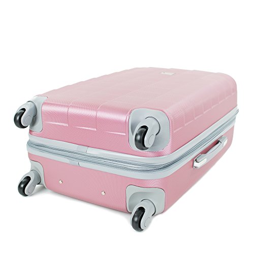 AMKA Lightweight Abs Spinner Expandable Luggage Set, Mauve, 3 Piece Pricepulse